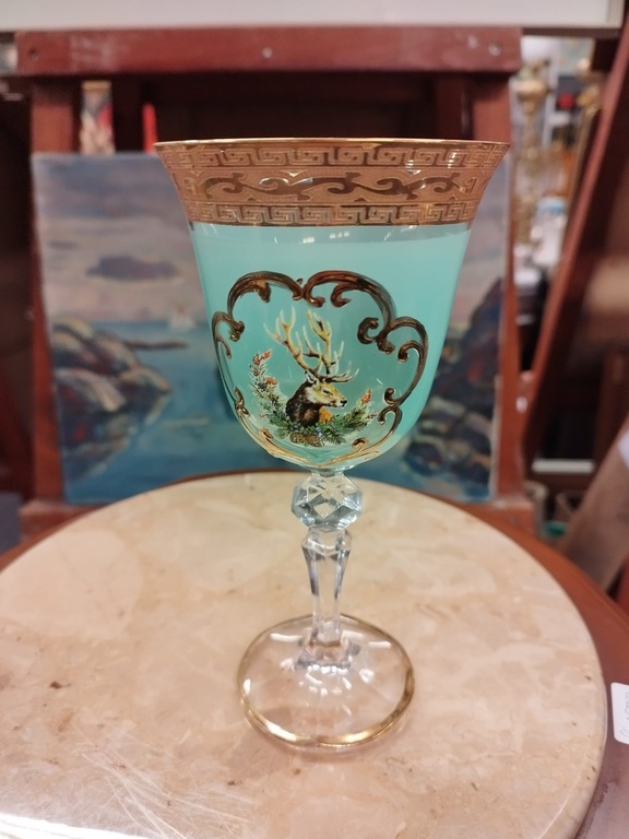 Glass glasses with gilding (6 pcs.)