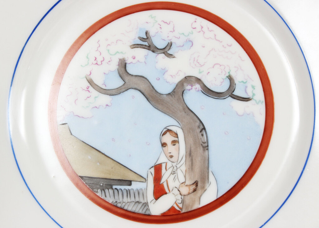 Painted porcelain plate  