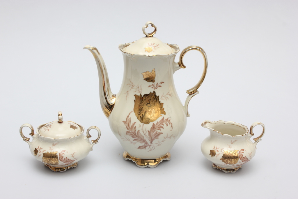 Porcelain tea/coffee serving set (3 pieces)