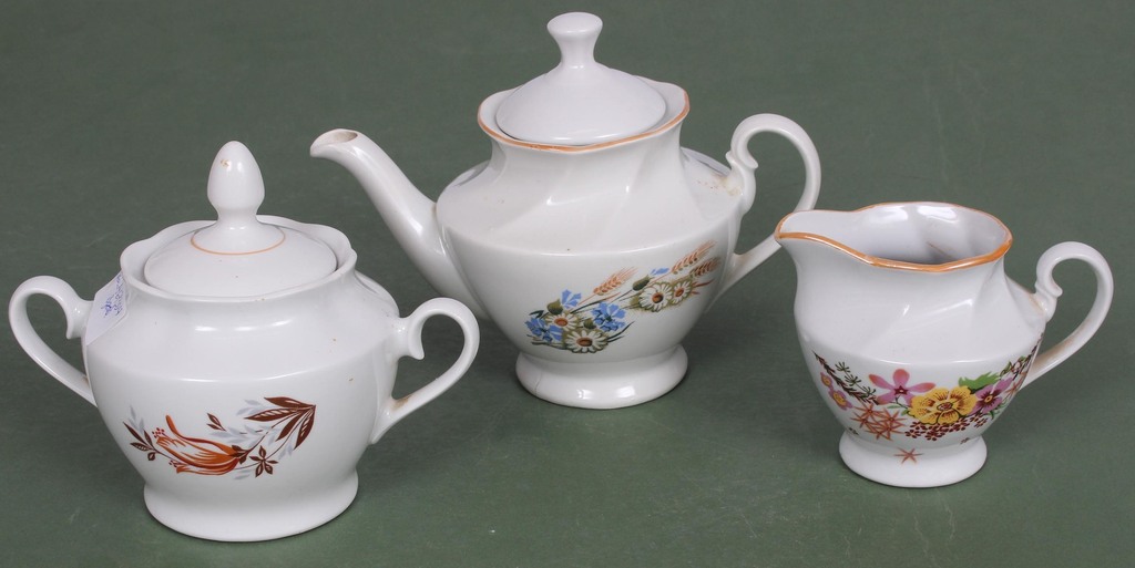 Porcelain set - jug, sugar bowl, cream bowl