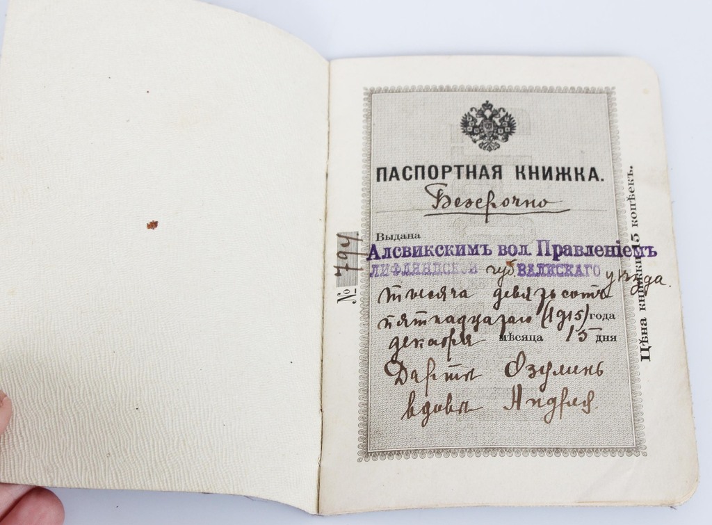Паспортная книжка на русском языке