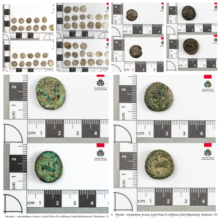 Set of ancient and antique ornaments and coins (about 160)