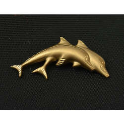 Art Deko Zelta piespraude “Delfīni”
