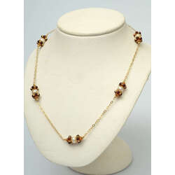 Art Nouveau Gold necklace with pearls and garnets