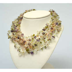Necklace with amethysts and agates