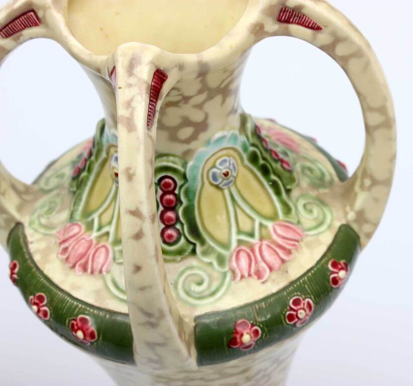 Painted Art Nouveau vases - a pair