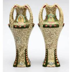 Painted Art Nouveau vases - a pair