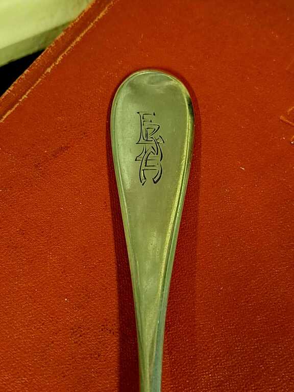 Soup spoon, silver proof 84, ГрачевЪ,  weight 78.20 grams, 1894 Spoon with the initials of a Latvian citizen