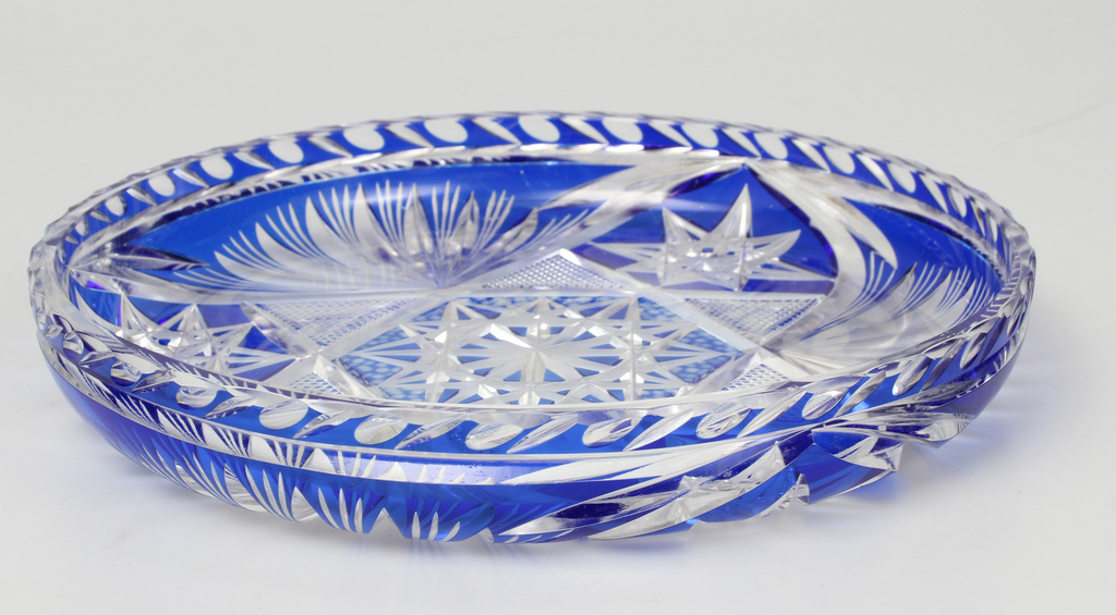 Ilguciems factory colored crystal serving plate