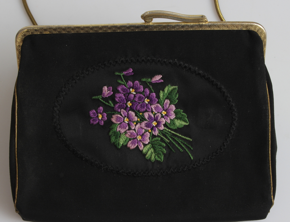 Women's theater bag with alpine violet embroidery