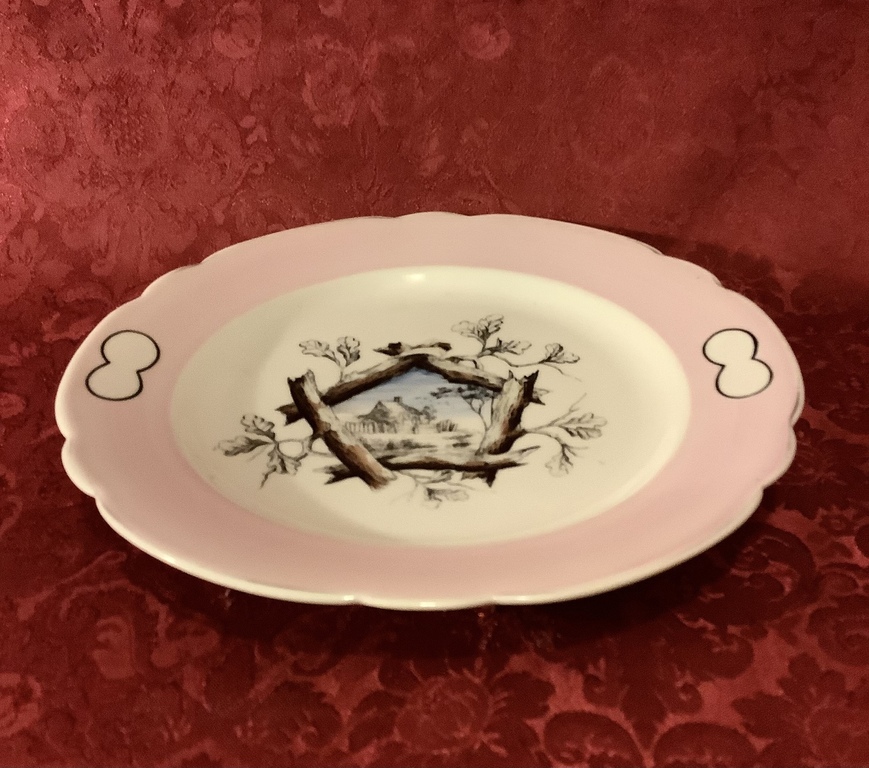 Большая тарелка, Ручная роспись,Российская империя. Буфетное хранение.
