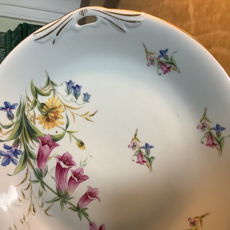 Large serving dish. Germany, hand-painted. The last century. Bremer & Schmidt