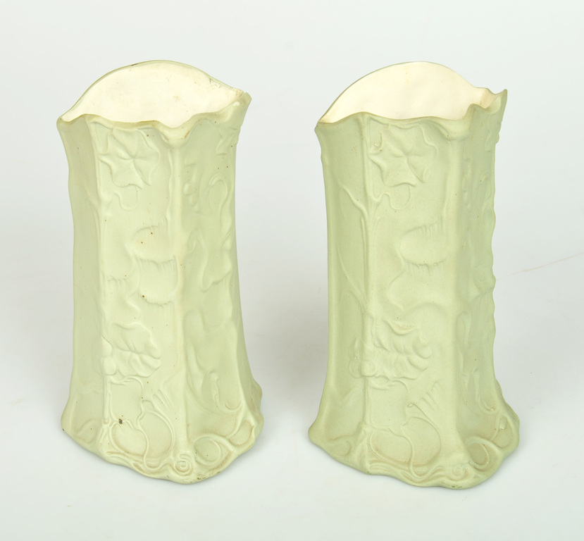 Two biscuit vases