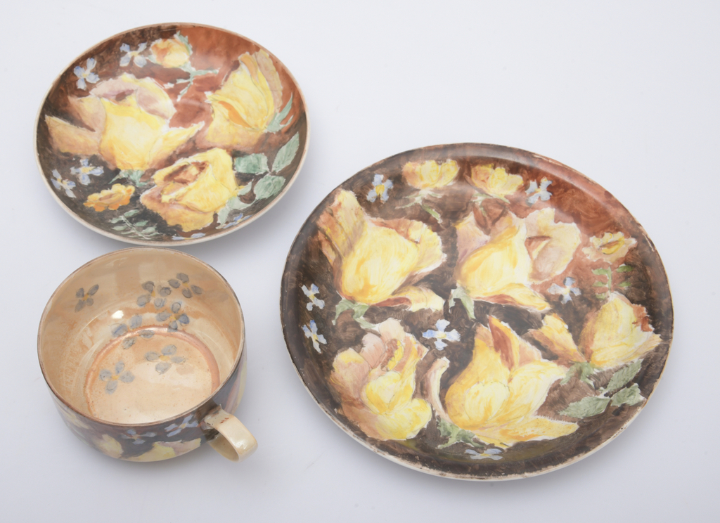 Porcelain trio painted by the author