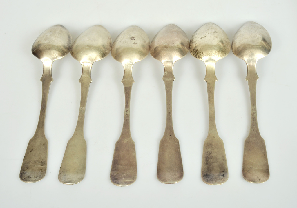 6 silver tablespoons
