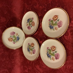 Plates (5pcs) Rosenthal. Germany. Hand painting. For small desserts.