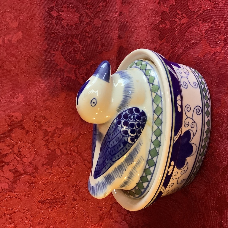 Duck, pate bowl, hand-painted