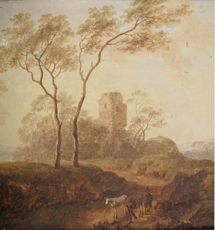 Пейзаж с руинами замка