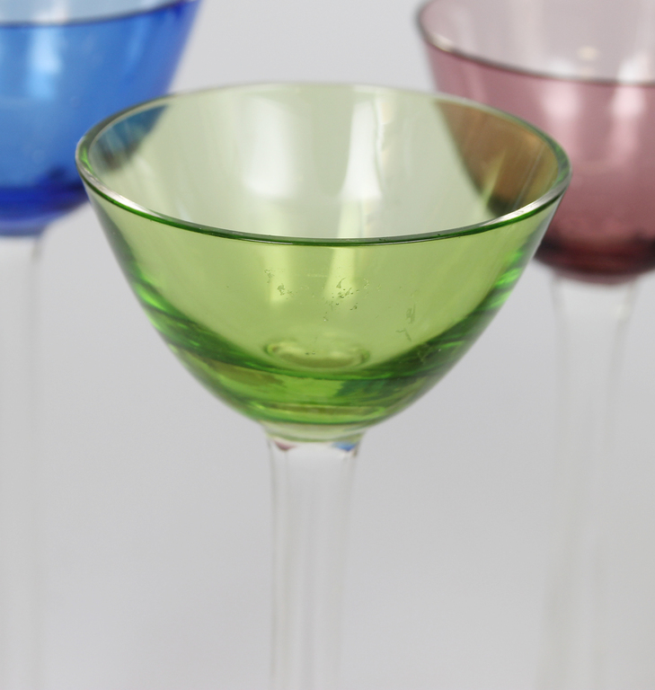 Colored glass liqueur glasses 6 pcs.