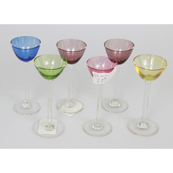 Colored glass liqueur glasses 6 pcs.