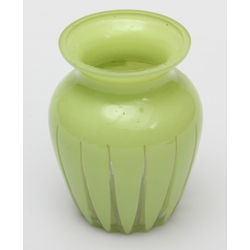 Green two-tone glass vase