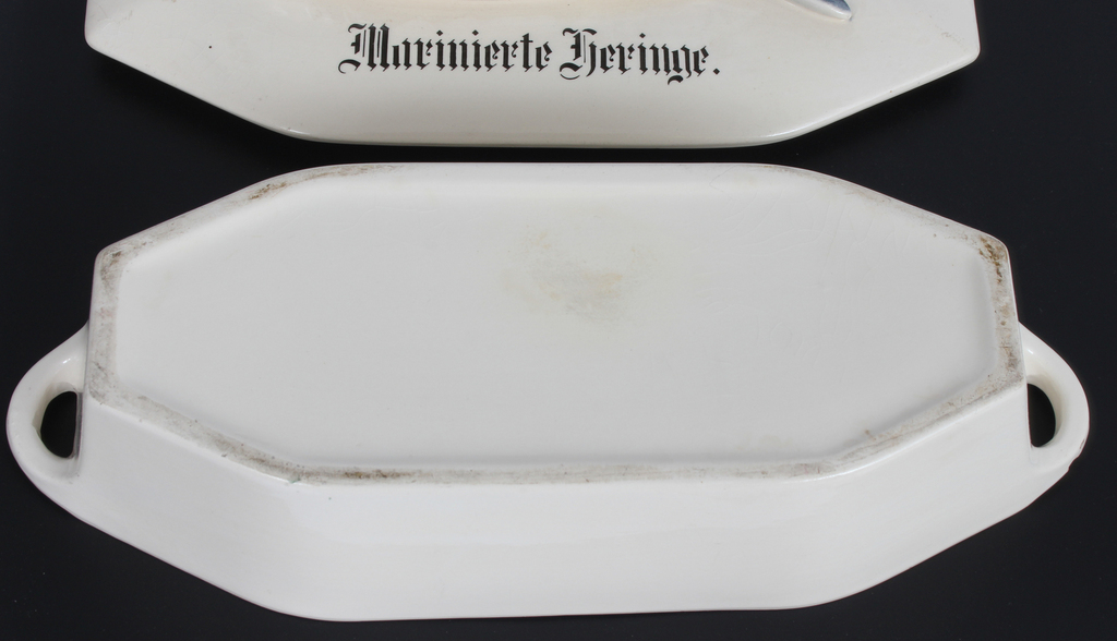 Faience herring dish with lid
