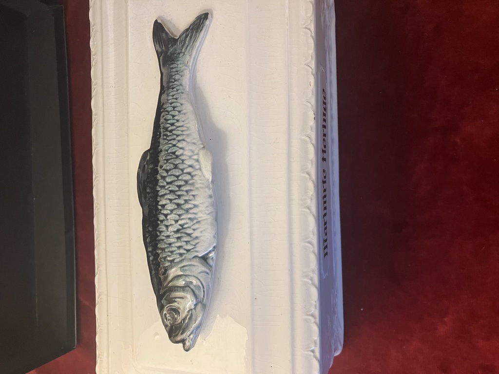 старинное рыбное блюдо террин с крышкой маринованная сельдь