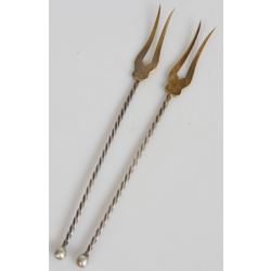 Silver forks (2 pcs.) with gilding