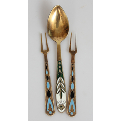 Silver forks (3 pieces) with gold plating