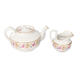 Gzhel porcelain factory teapot and creamer