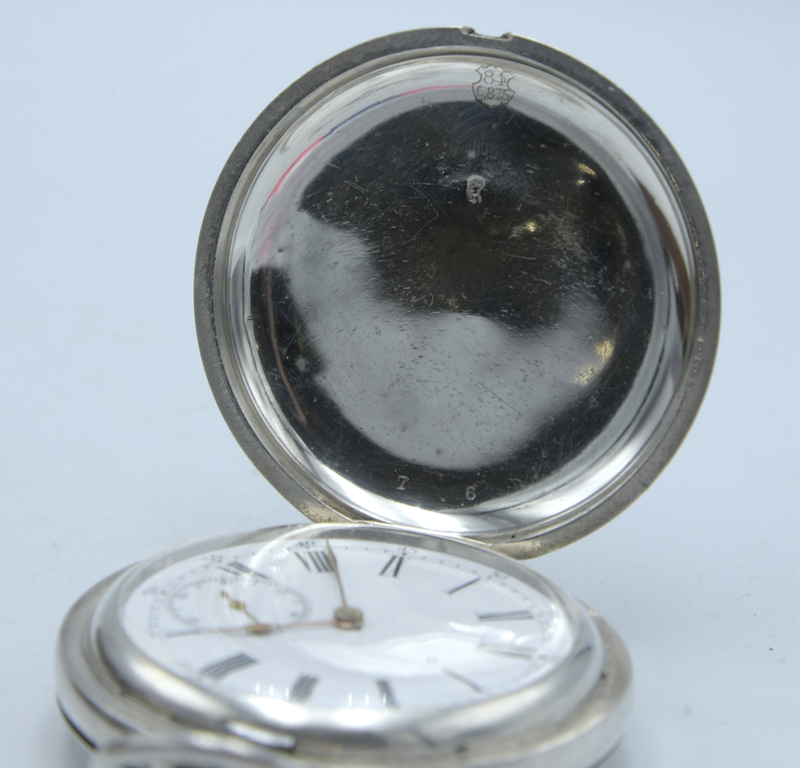 Мужские серебряные карманные часы с царским орлом