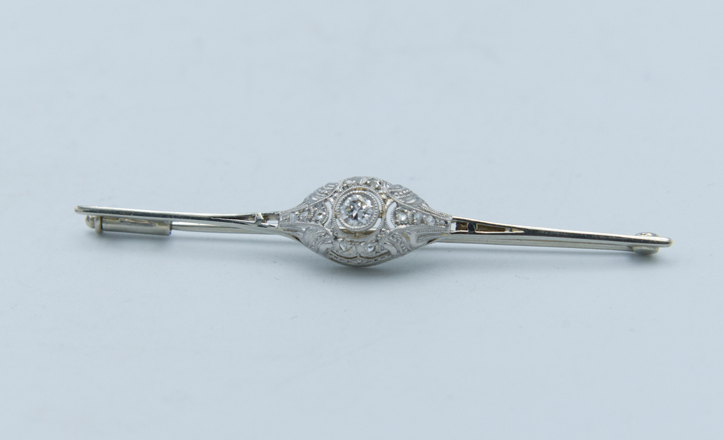 White gold brooch with diamonds
