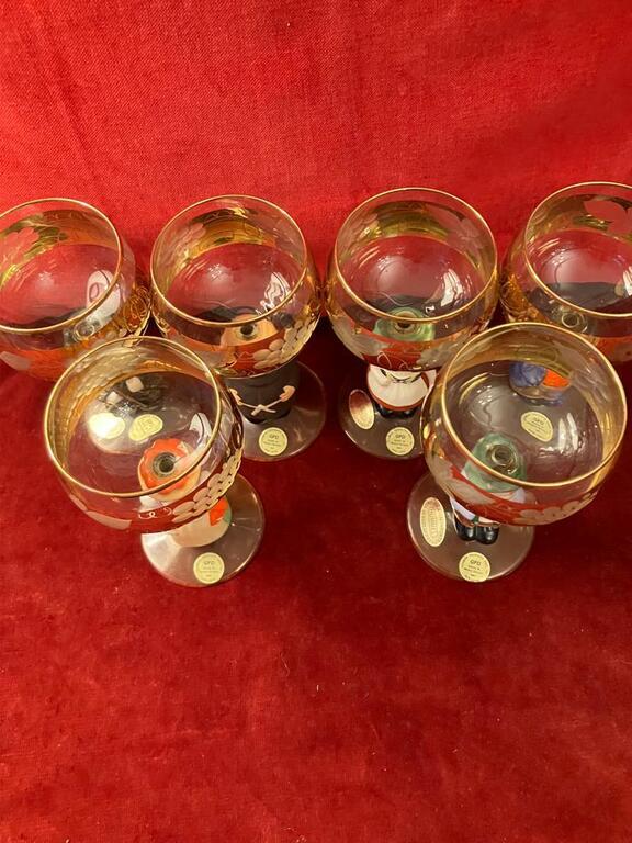 A set of Hummel Goebel porcelain figurine glasses