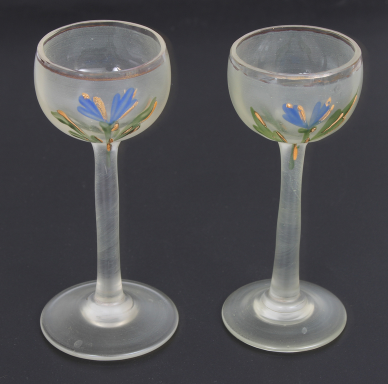 Art nouveau glass glasses 2 pcs. 