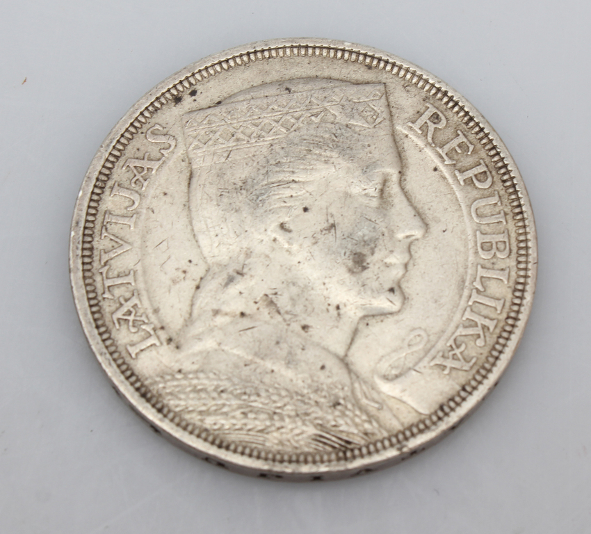 Silver 5 lats coin 1929