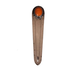 Silver bookmark with amber