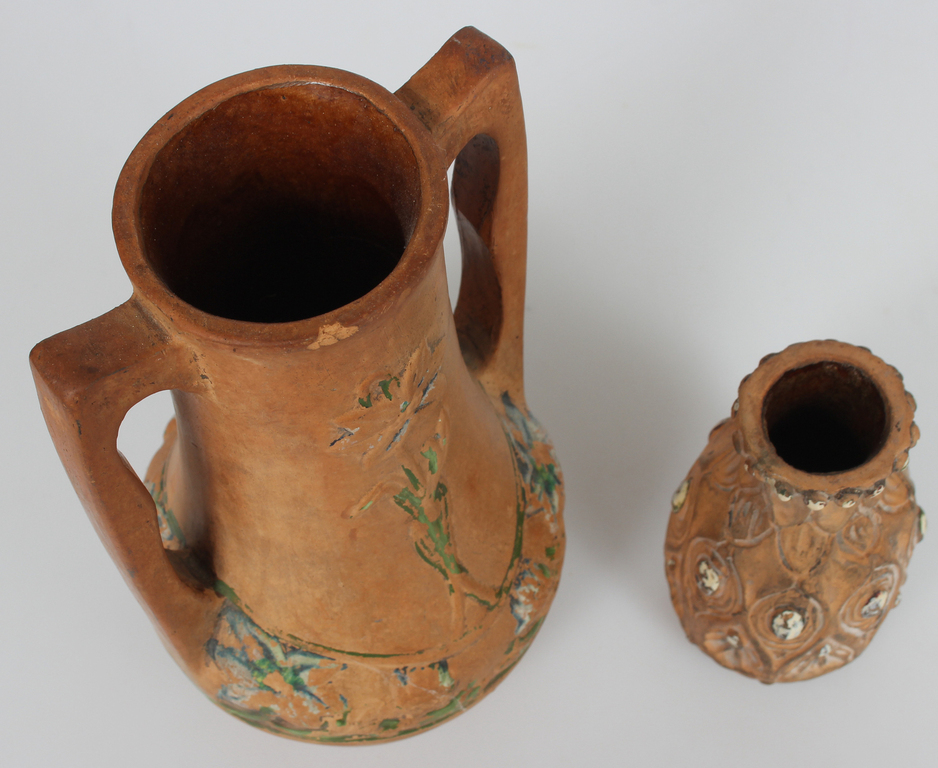 Ceramic vases and dish (3 pcs.)