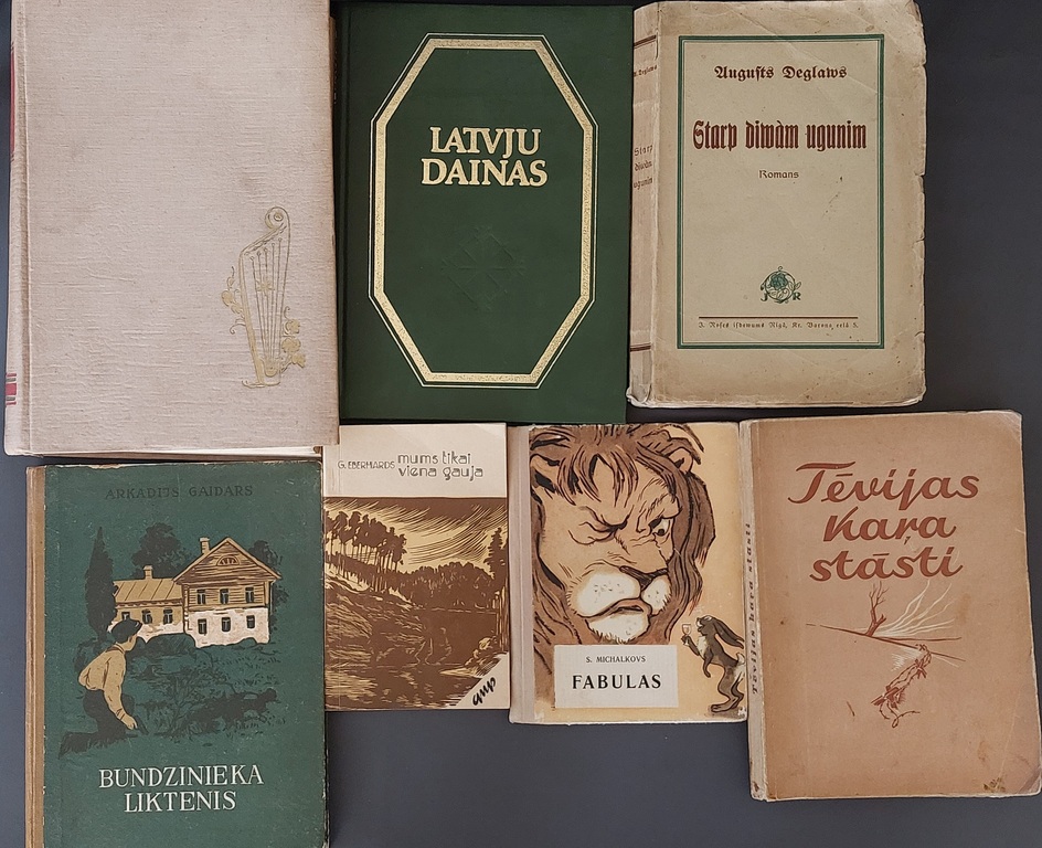 Seven books from 1927, 1946, 1955, 1956, 1957, 1985.