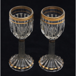 Two glasses for vodka with gilding