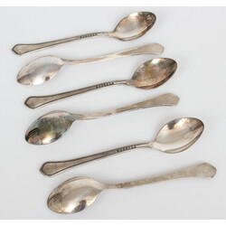 Silver-plated metal teaspoons 6 pcs.