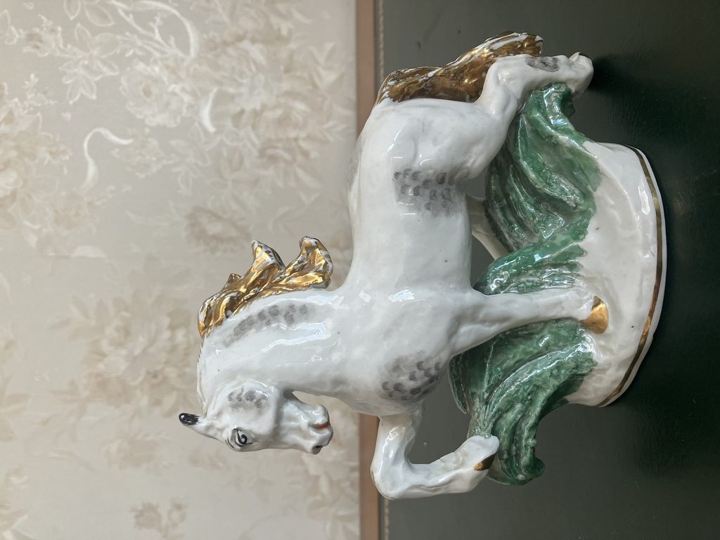 rare Riga porcelain figurine Horse galloping out of circulation Riga Porcelain Factory experimental series