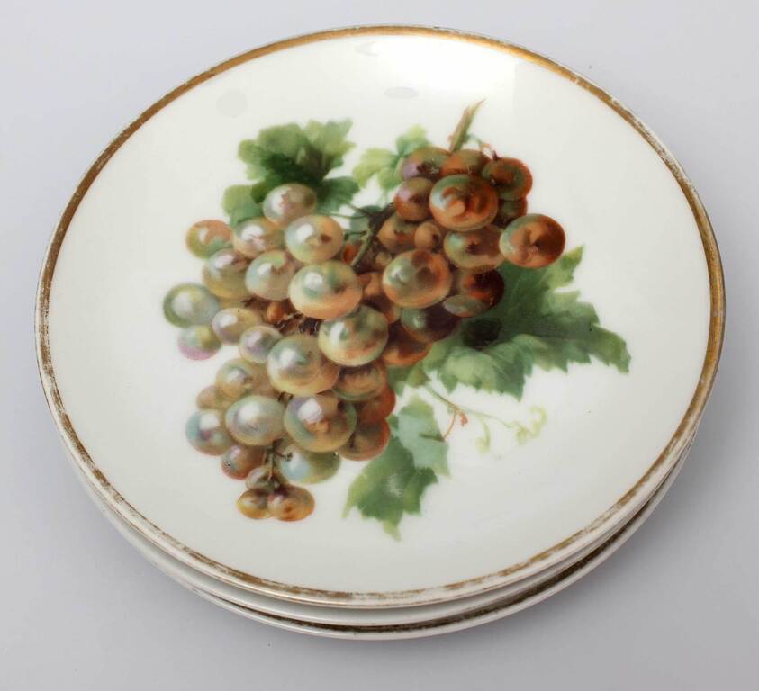 Three porcelain fruit plates