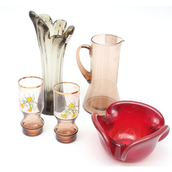 Livani glass set - vase, 2 glasses, serving dish, juice pitcher