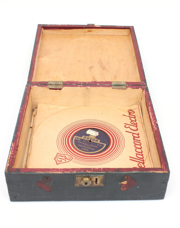 Оригинальная деревянная коробка для виниловых пластинок вместе с 7 пластинкам