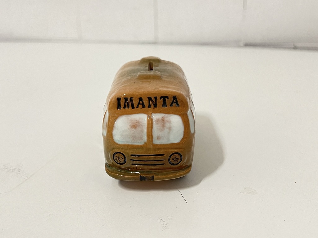 Ceramic piggy bank, bus 