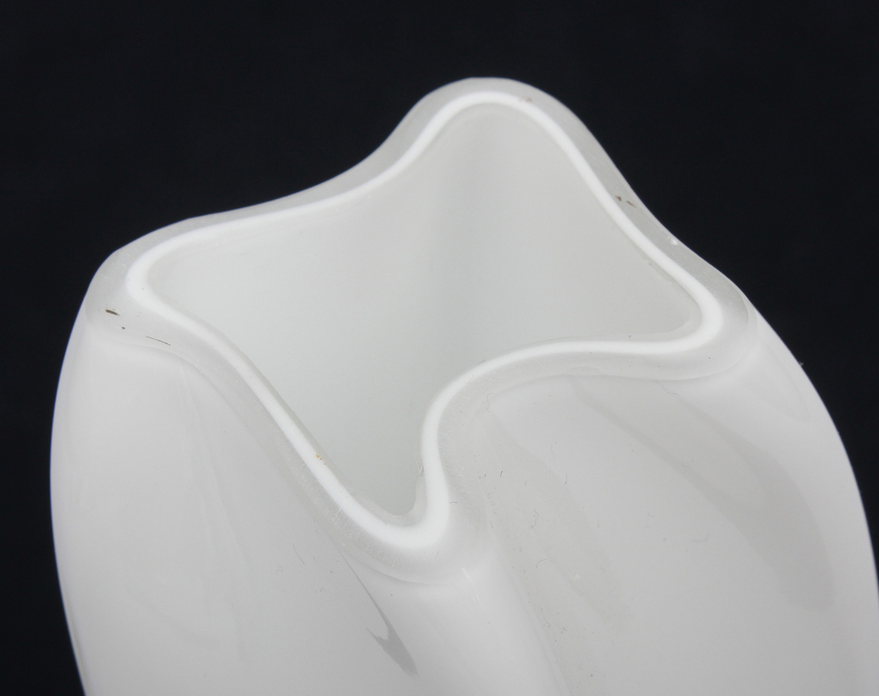 Milk glass double layer vase