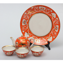 Porcelain set - Jug, plate and cups