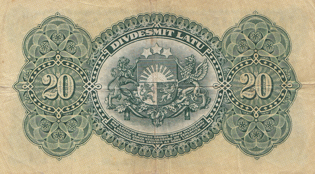 20 Latu banknote 1925