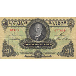 20 Latu banknote 1925