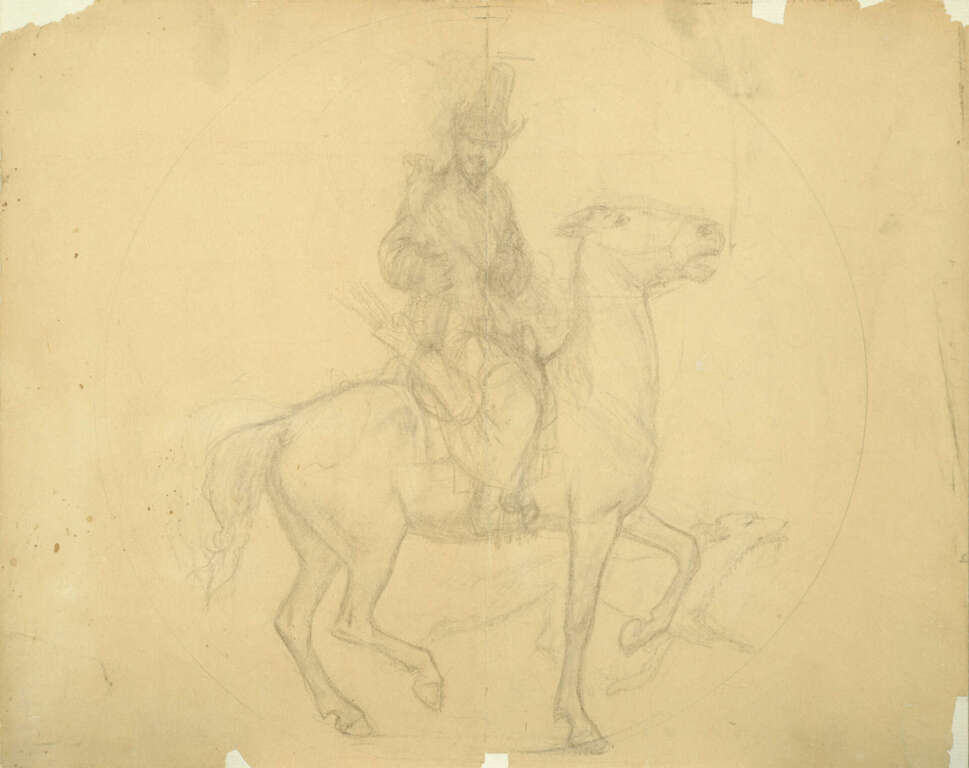 Mednieks uz zirga, skice